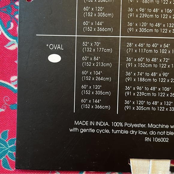 Cynthia Rowley Tablecloth 60”x120”spring Summer Pink Blue - Picture 3 of 3